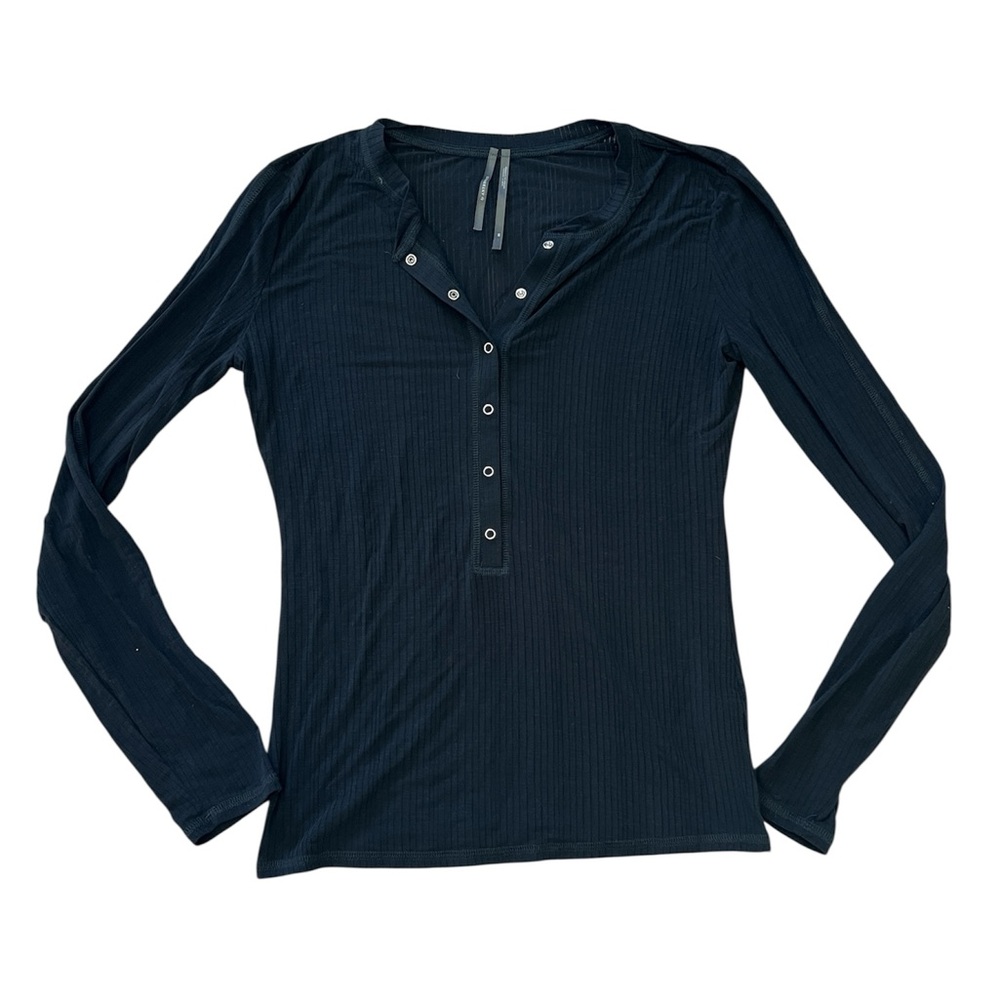 Anthropologie Black Henley Long Sleeve Top 🖤